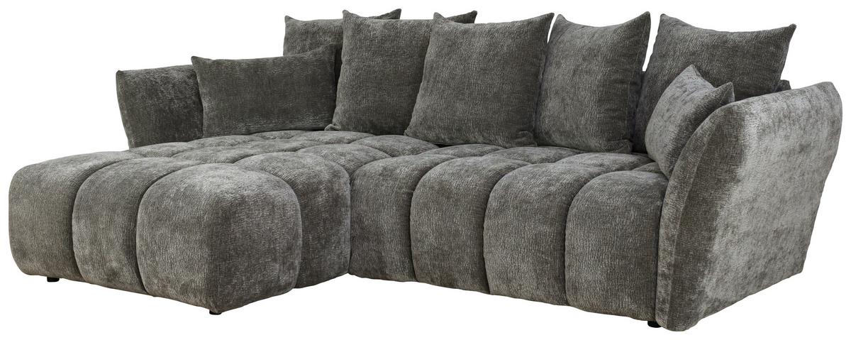 Univerzálna sedačka CAMMELLIO, tmavosivá ženilka, 7 vankúšov - čierna/tmavosivá, Modern, textil (296/75-95/189cm) - Mömax