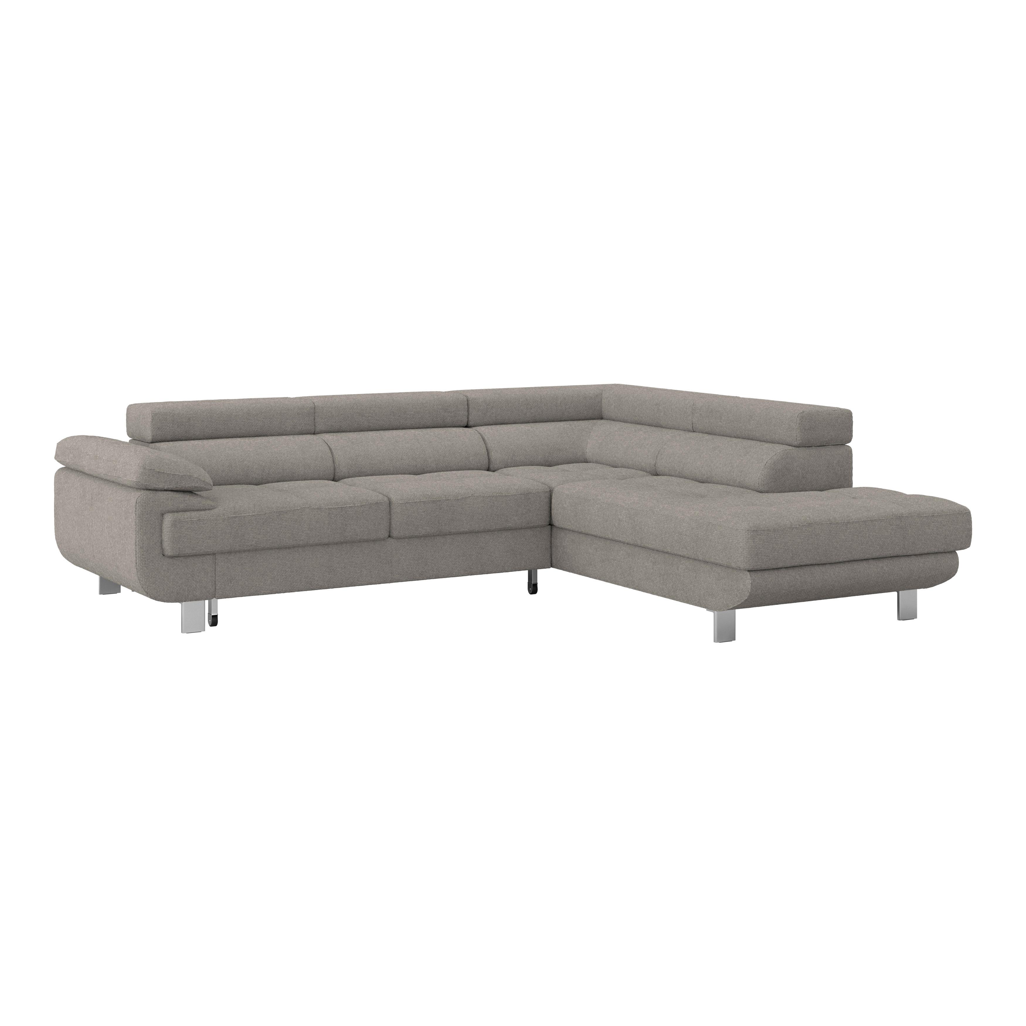 Ecksofa Savona - Graubraun, MODERN, Textil (270/230cm) - Ondega