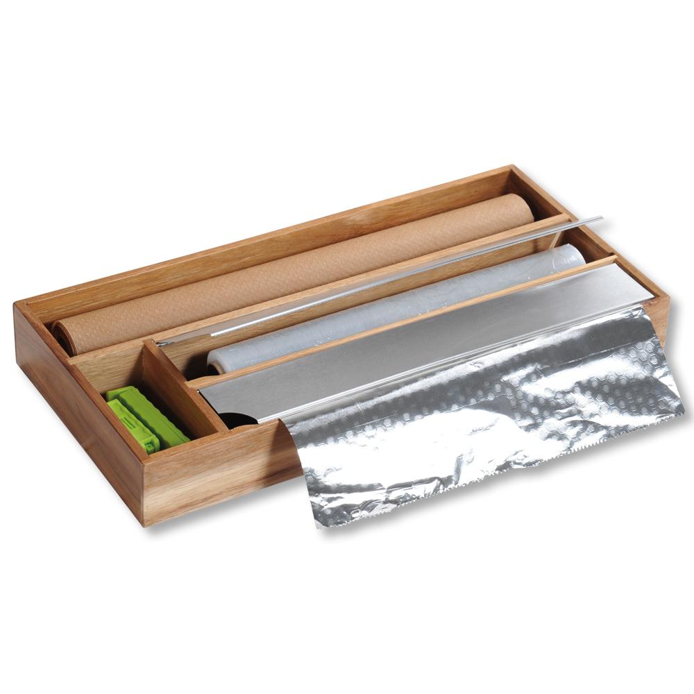 Schubladeneinsatz Akazie Holz 42x19 cm, 4 Fächer - Akaziefarben, Basics, Holz (42/19/5,4cm) - Kesper