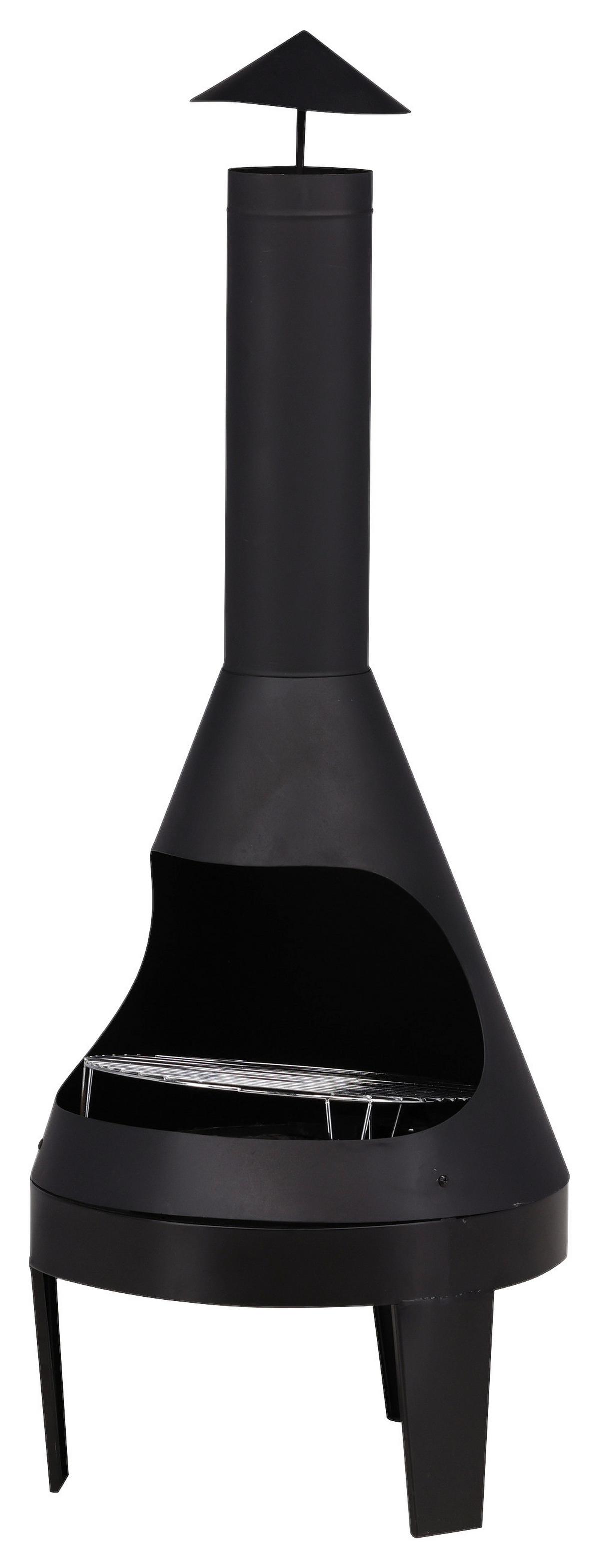 Feuerstelle Marongo - Schwarz, KONVENTIONELL, Metall (55/152/55cm) - Gardenson