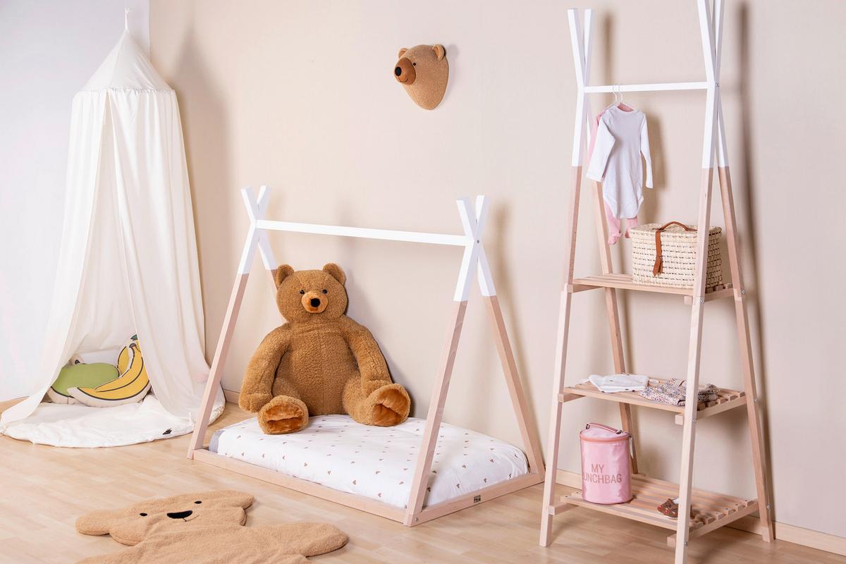 Kindergarderobe, Tipi Buche Massiv, B: 60 Cm - Wengefarben/Weiß, Basics, Holz (60/197/60cm) - Childhome