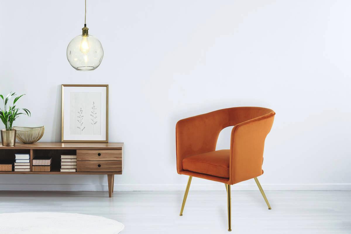 Gepolsteter Stuhl in Orange