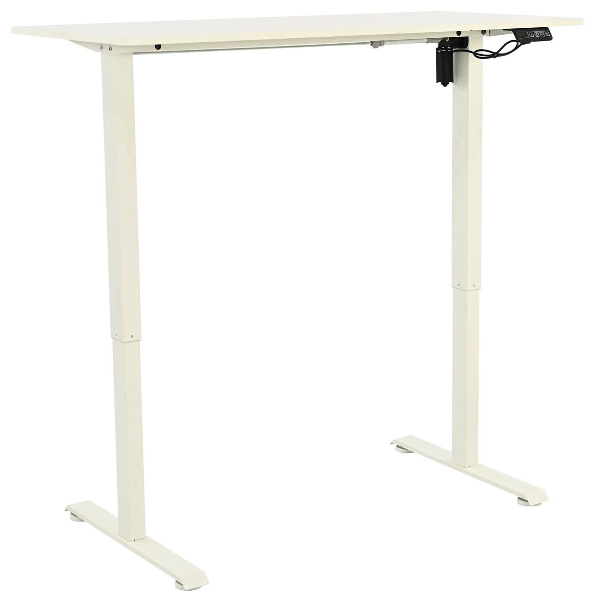 Schreibtisch Emil Weiß B: 120 cm - Weiß, Trend, Holzwerkstoff/Metall (120/72-118/60cm)
