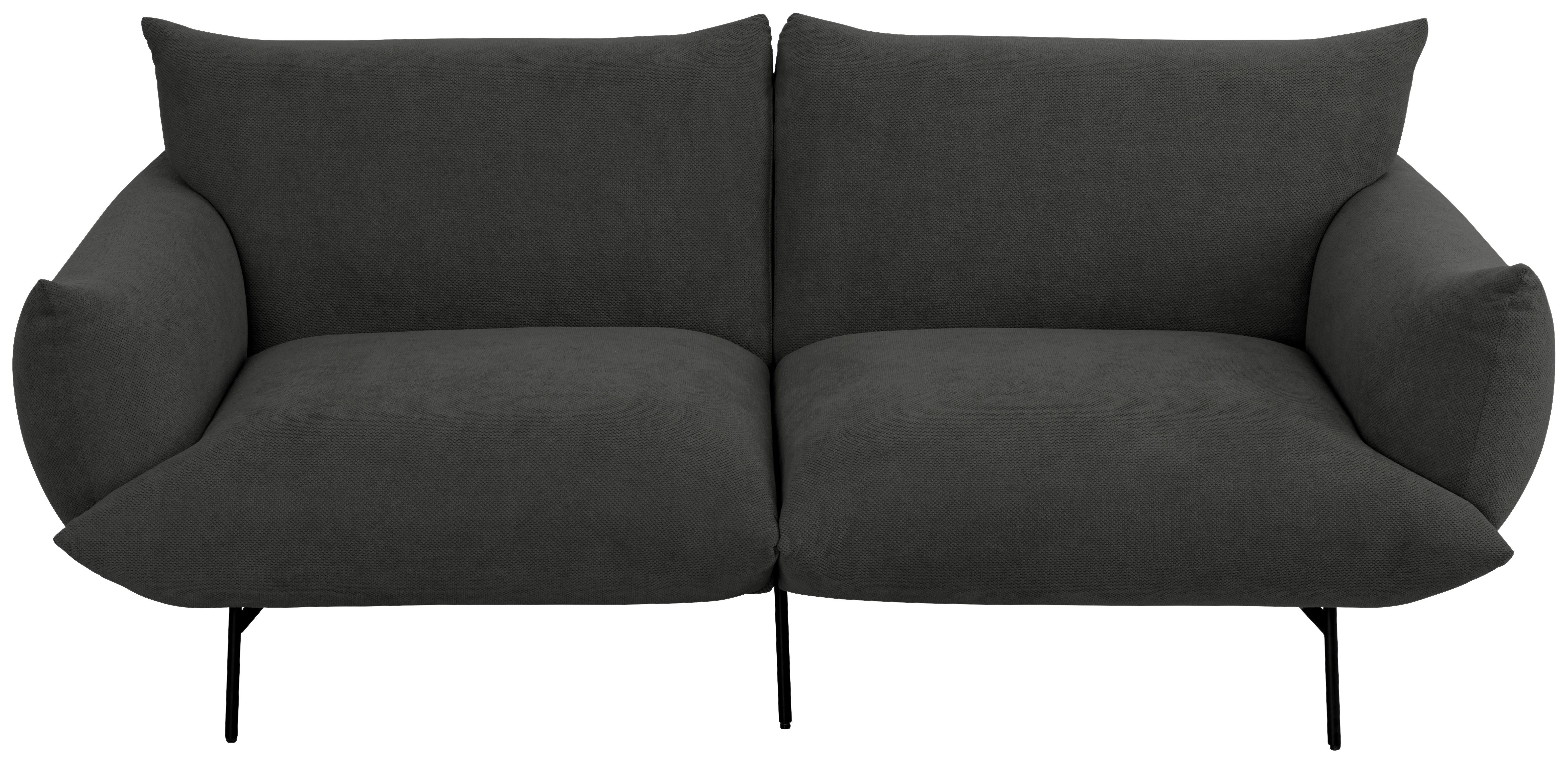 Sofa Honey - Anthrazit/Schwarz, Trend, Textil (185/77/83cm) - P & B