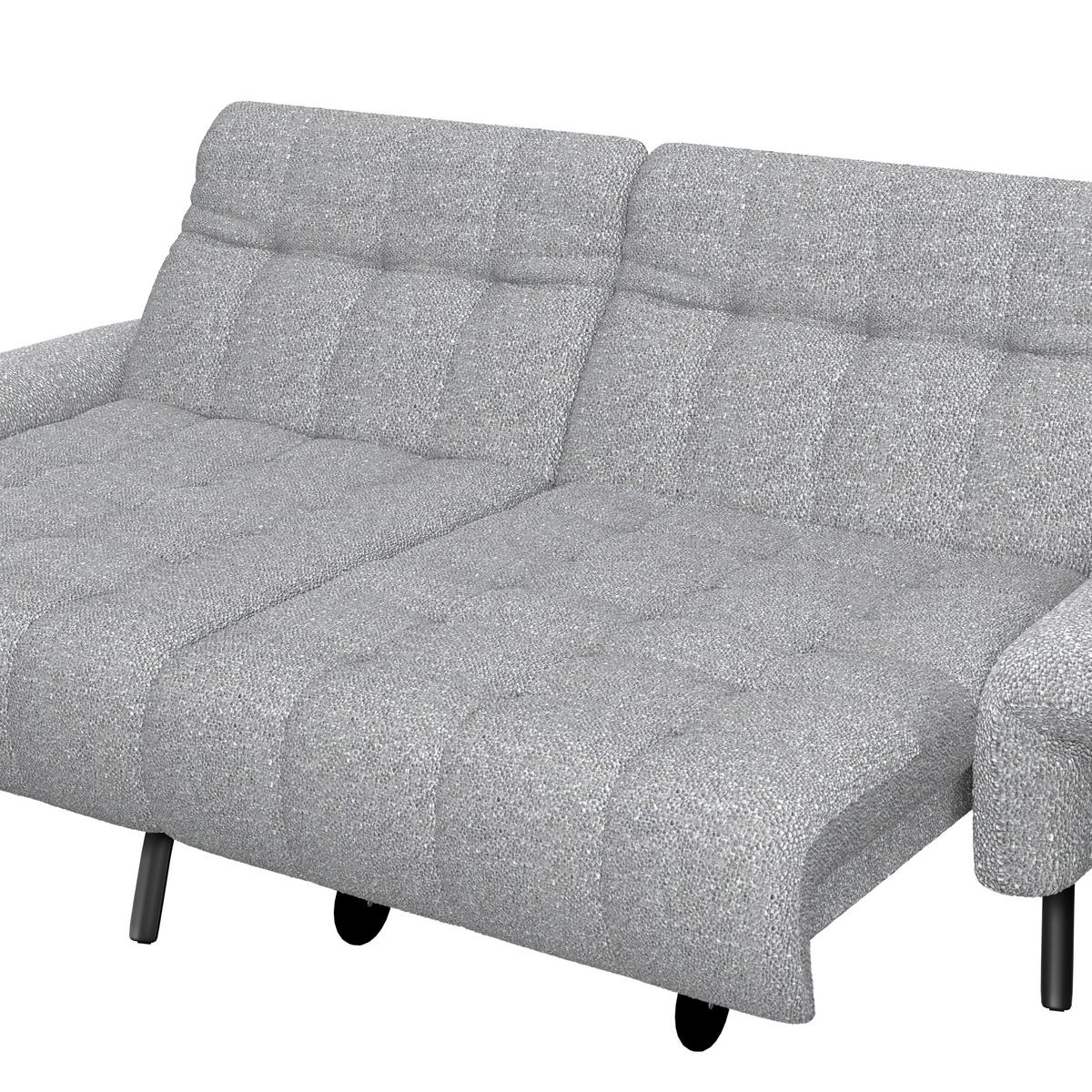 Ecksofa Coast Silber, 173x244cm - Silberfarben/Schwarz, KONVENTIONELL, Holzwerkstoff/Textil (173/244cm)
