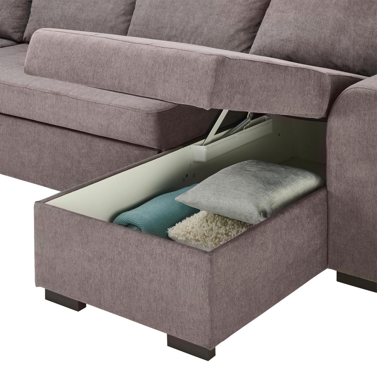Rozkládací sedací souprava Reno U, barva petrolej - petrolej/černá, Design, textil/plast (205/311/160cm) - Xora