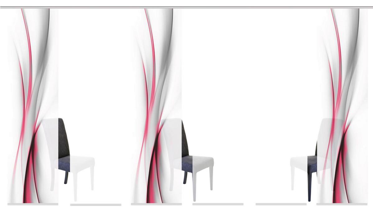 Flächenvorhang 6er Set Rochelle - Rot, Design, Textil (60/245cm) - Schmidt W. Gmbh