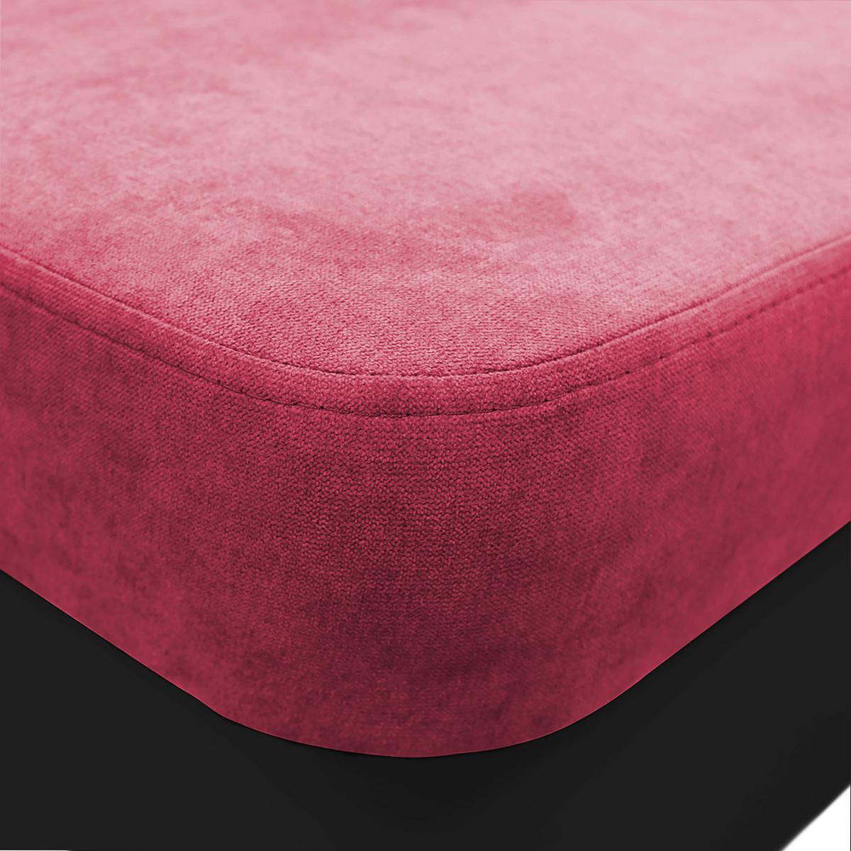 Ecksofa Mit Bettkasten Doris Rücken Echt Rot/schwarz - Silberfarben/Rot, Design, Textil (255/196cm) - MID.YOU
