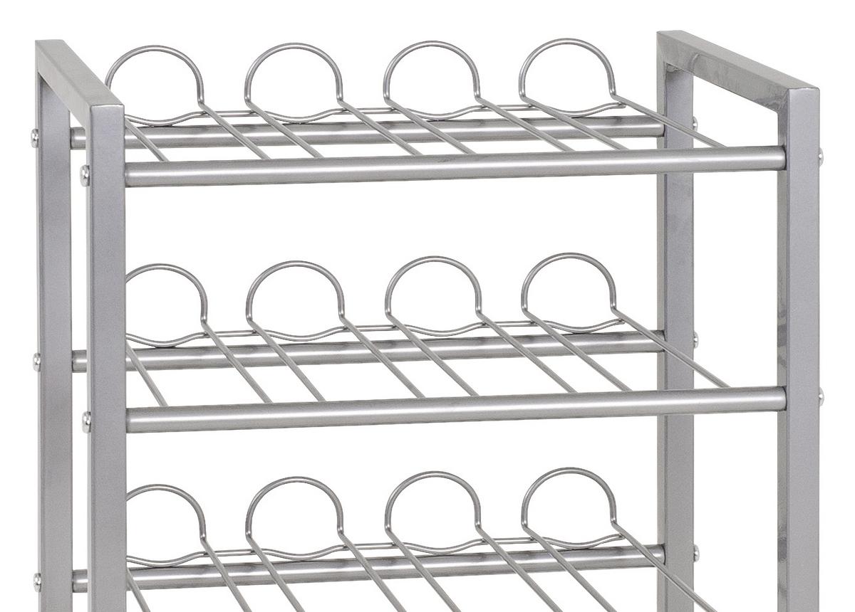 Weinregal Metall Alufarben 42 Flaschen BxH: 34x72 cm - Alufarben, MODERN, Metall (34/72/22cm)