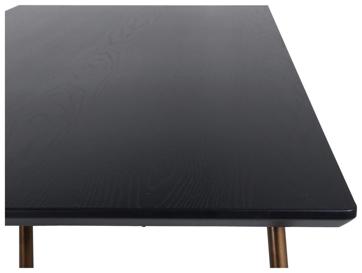 Esstisch Petra - Messingfarben/Schwarz, Design, Holzwerkstoff/Metall (180/90/75cm) - Livetastic