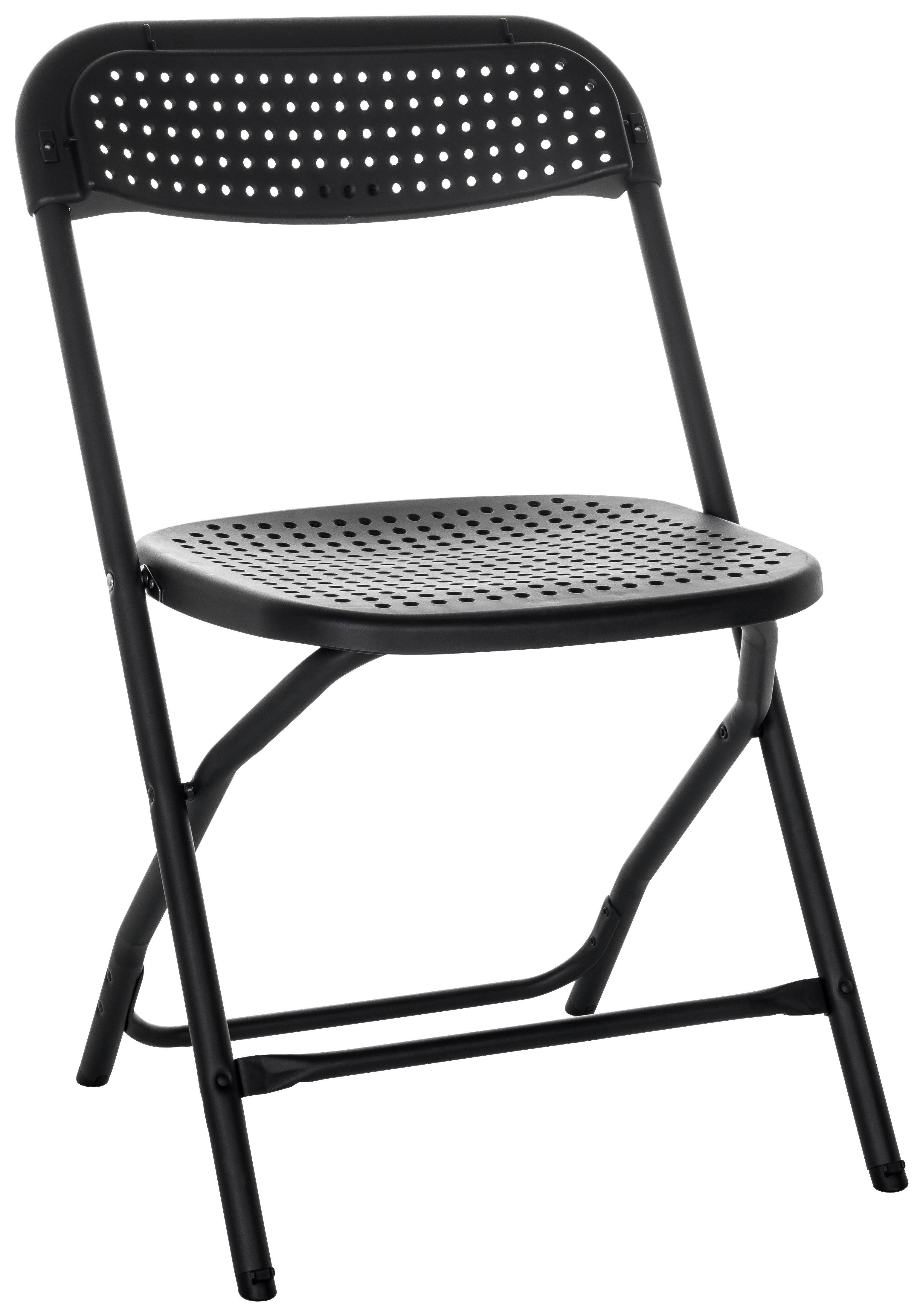 Klappstuhl Tudela XXL Pro - Schwarz, Basics, Kunststoff (51/80/52cm) - MID.YOU