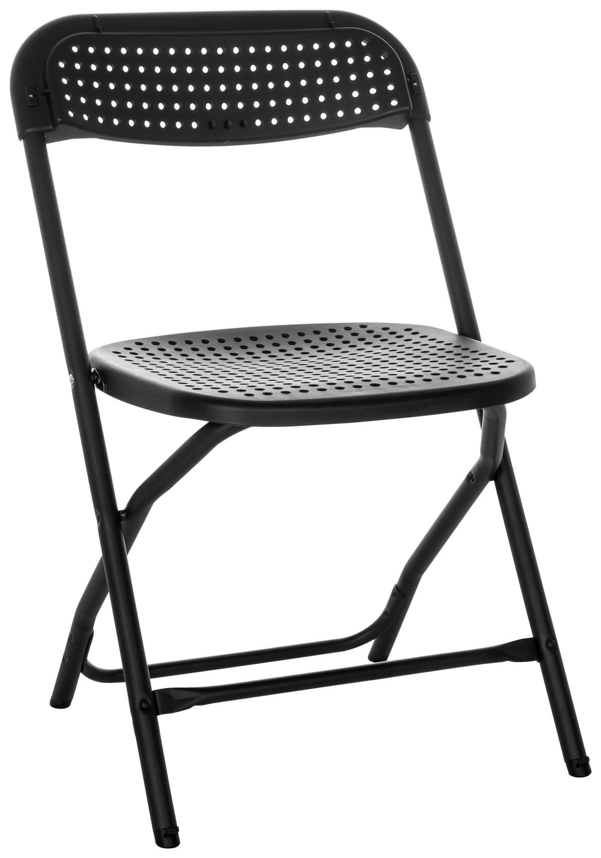 Klappstuhl Tudela Xxl Pro - Schwarz, Basics, Kunststoff (51/80/52cm) - MID.YOU