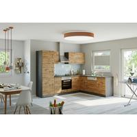 Eckküche Winkelblock ohne Geräte 270x150 cm Eichefarben - Eichefarben/Anthrazit, MODERN, Holzwerkstoff (210/270cm) - Held