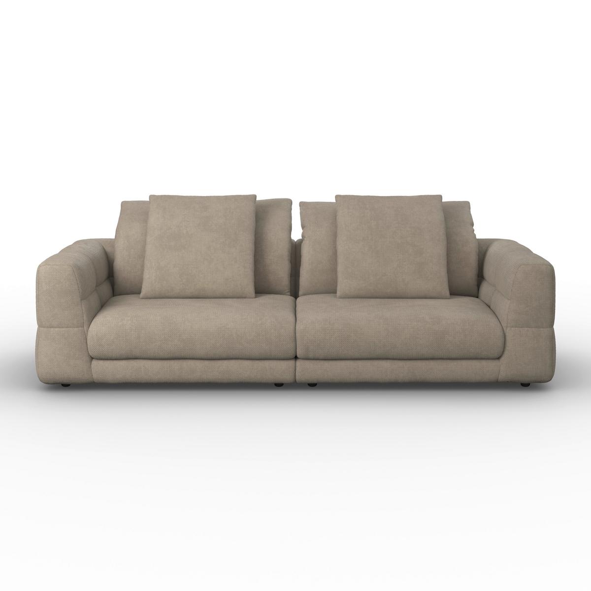 Pohovka LEA, béžová žinylka - černá/béžová, Moderní, kov/dřevo (284/87/110cm) - Bessagi Home