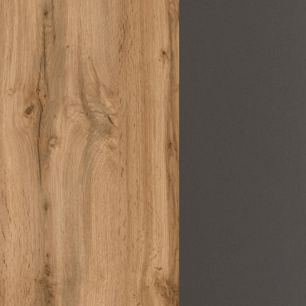 Spülenschrank Mit Spüle B: 110cm Eiche Dekor/Grau - Eichefarben, MODERN, Holzwerkstoff (110/85/60cm) - Held