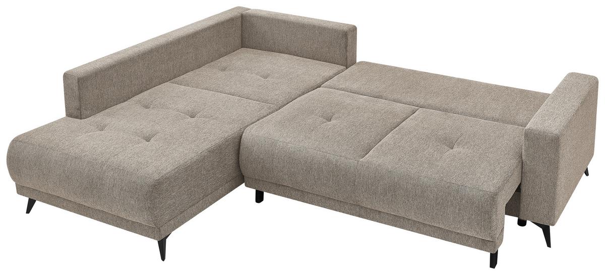 Ecksofa Texas Recr-Links Hellbraun S: 203x259 cm - Hellbraun/Schwarz, KONVENTIONELL, Holz (203/92/259cm)