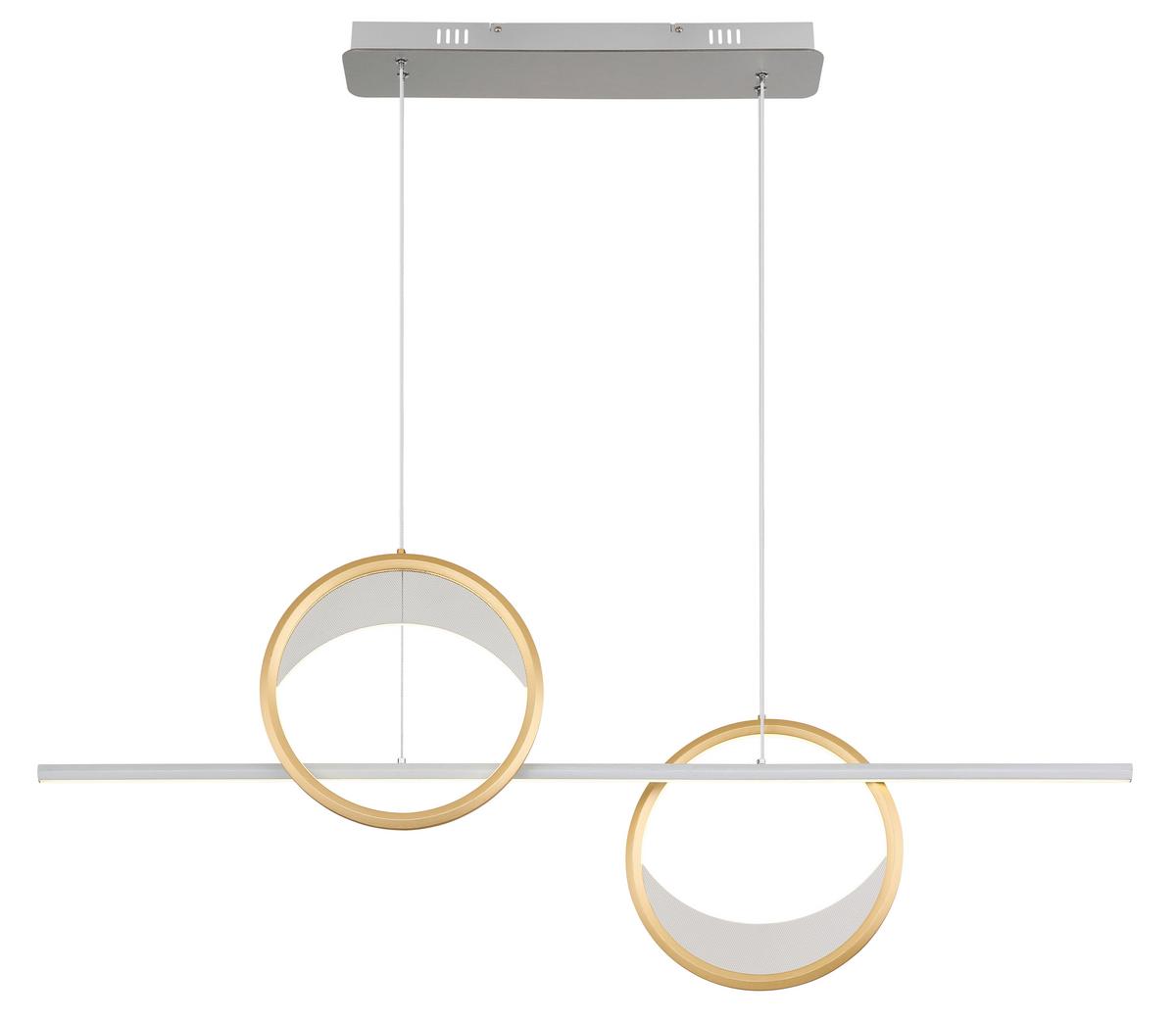 Led Függőlámpa 67333-40h - opál/aranyszínű, Design, műanyag/fém (120,4/10,5/120cm) - Globo