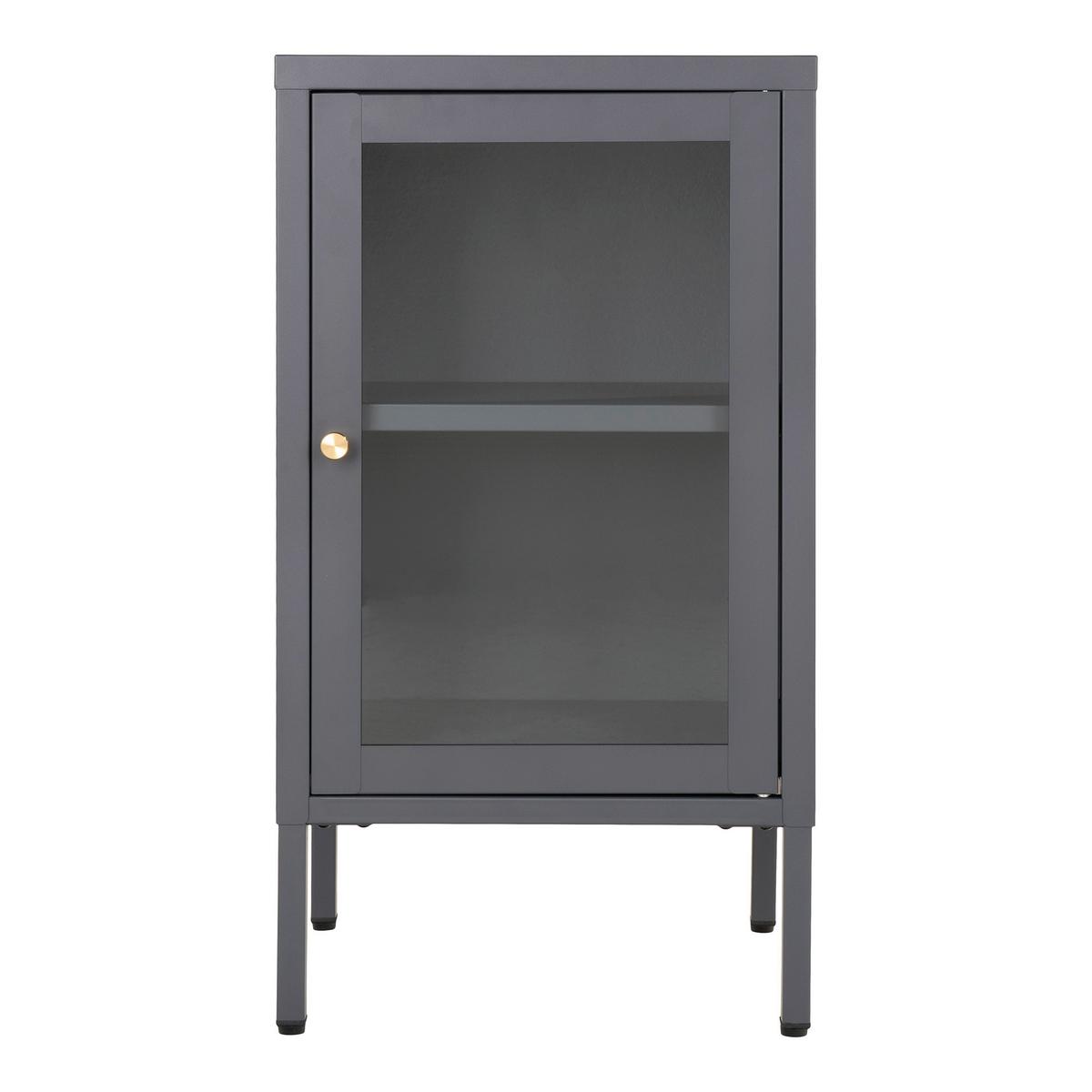 GARDEROBENSCHRANK Dalby Grau B: 38cm - Transparent/Grau, Design, Glas/Metall (38/70/35cm) - MID.YOU