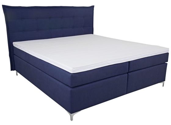Boxspring Posteľ Fabio - modrá, Moderní, textil (191/125/208cm) Boxspring Posteľ Fabio - modrá, Moderní, textil (191/125/208cm)