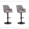 Barhocker-Set Donny Hellgrau B: 54 cm - Hellgrau/Schwarz, MODERN, Textil/Metall (54/100/58cm) - MID.YOU