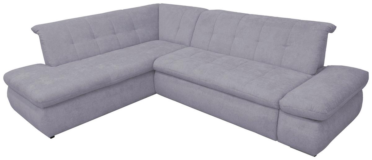 Ecksofa Mit Schlaffunktion Moric Grau Mikrofaser - Chromfarben/Grau, KONVENTIONELL, Textil (216/273cm) - MID.YOU