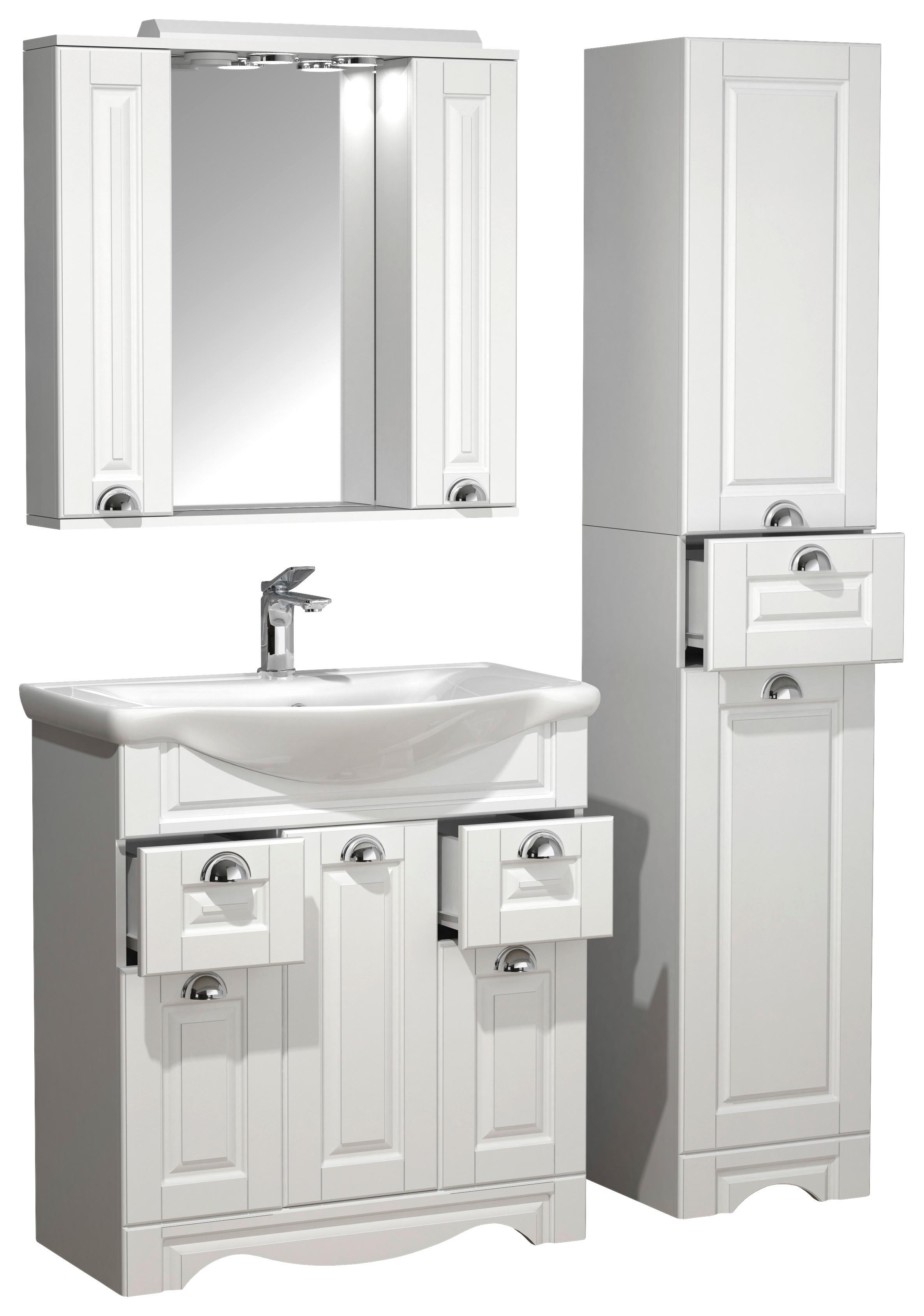 Badezimmer Casalo XL - Weiß, MODERN, Glas/Keramik (110cm) - MID.YOU