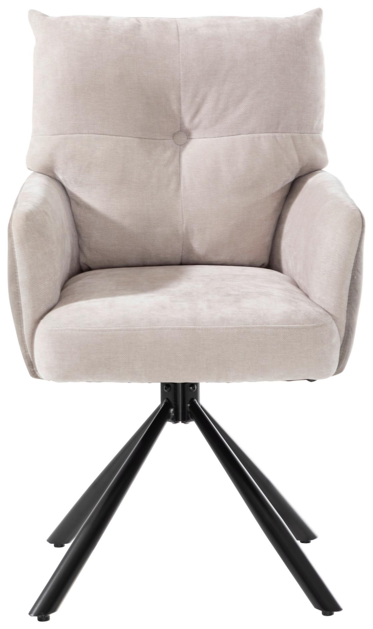 Otoční židle s područkami SOPHIE - černá/béžová, Moderní, kov/textil (60/93/67cm) - Premium Living