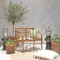 Gartenbank Echtholz Mahagoni 2-Sitzer Moyo - Basics, Holz (100/90/52cm) - Gardenson