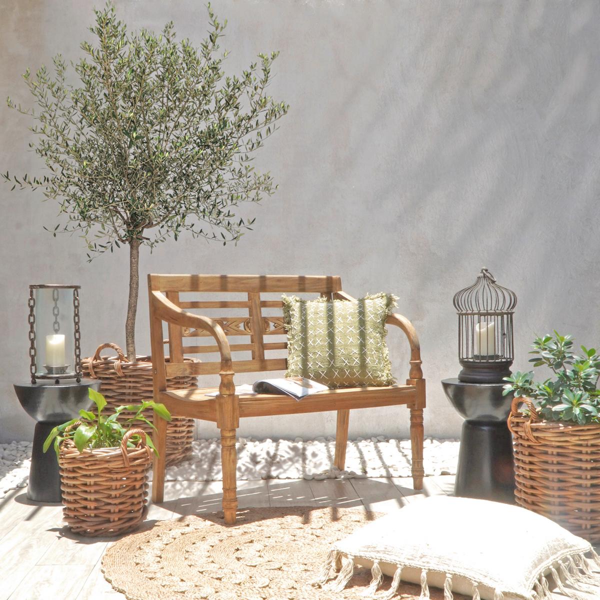 Gartenbank Echtholz Mahagoni 2-Sitzer Moyo - Basics, Holz (100/90/52cm) - Gardenson