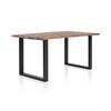 Esstisch Akazie Massiv/schwarz 140x80 - Schwarz/Naturfarben, MODERN, Holz/Metall (140/80/75cm) - Livetastic