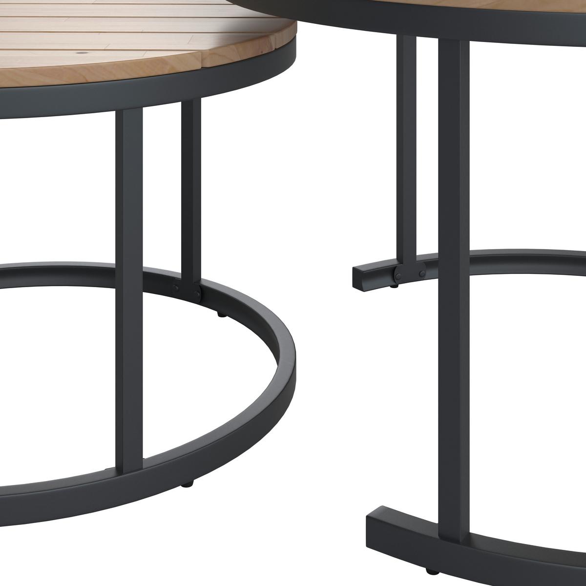 Záhradná sedacia súprava LORENA - čierna/farba akácie, Modern, kov/drevo (241/67/69cm) - Bessagi Garden