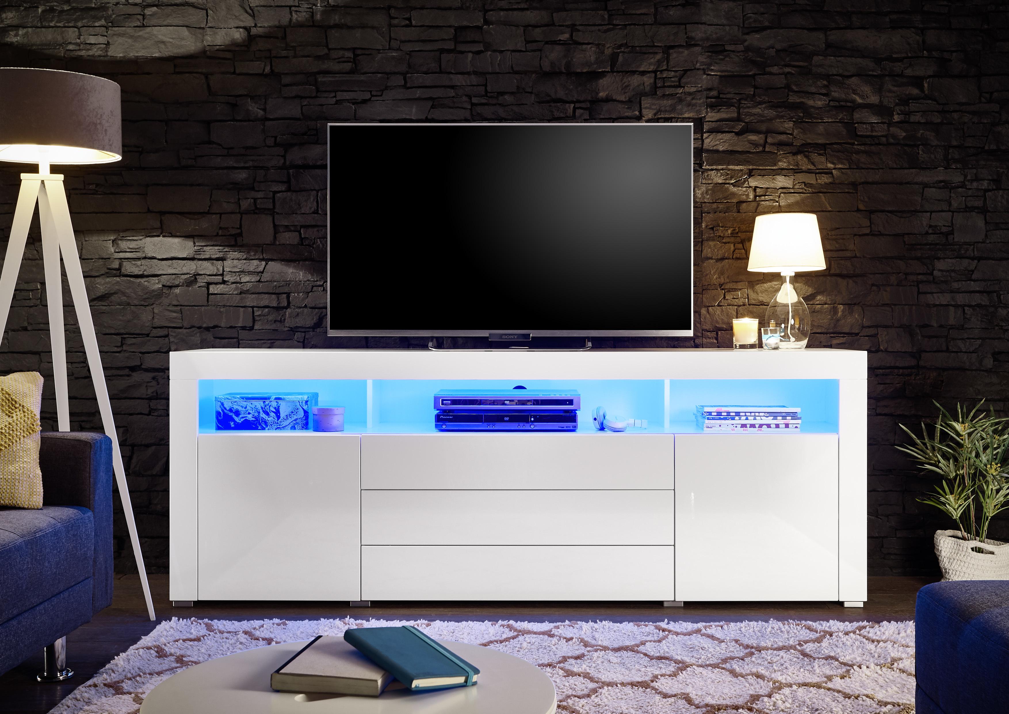 Sideboard in Weiß mit LED-Beleuchtung