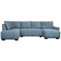 Wohnlandschaft Veronice Blau B: 313 cm - Blau/Schwarz, Trend, Textil (313/92/171cm)