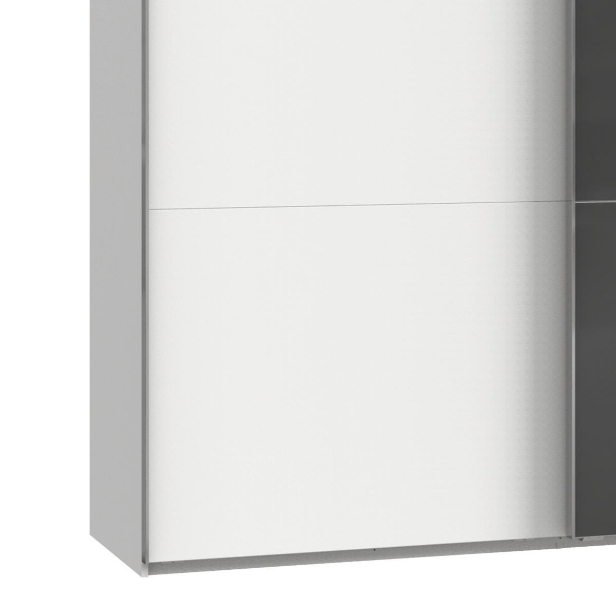 Schwebetürenschrank B: 200 Cm Level 36c Grau/weiß - Weiß/Grau, MODERN, Glas/Holzwerkstoff (200/236/65cm) - MID.YOU