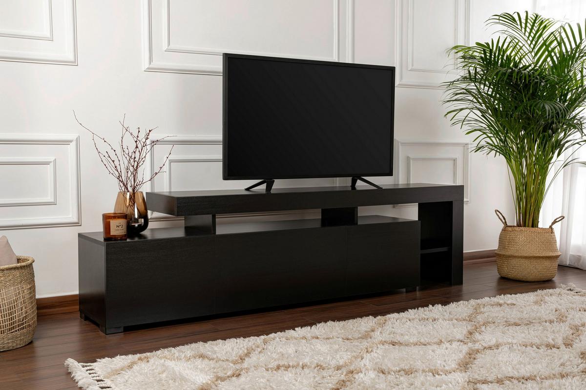 TV-ELEMENT Schwarz B: 192cm - Schwarz, MODERN, Holzwerkstoff (192/53/37cm)