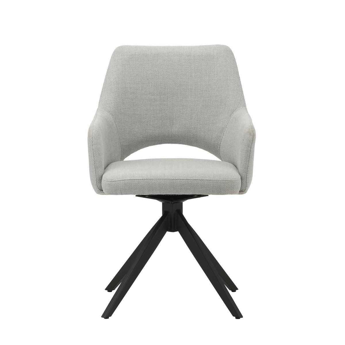 Stuhl Asher Grau, B: 54,5 Cm - Schwarz/Grau, MODERN, Textil/Metall (54,5/85/61,5cm) - MID.YOU