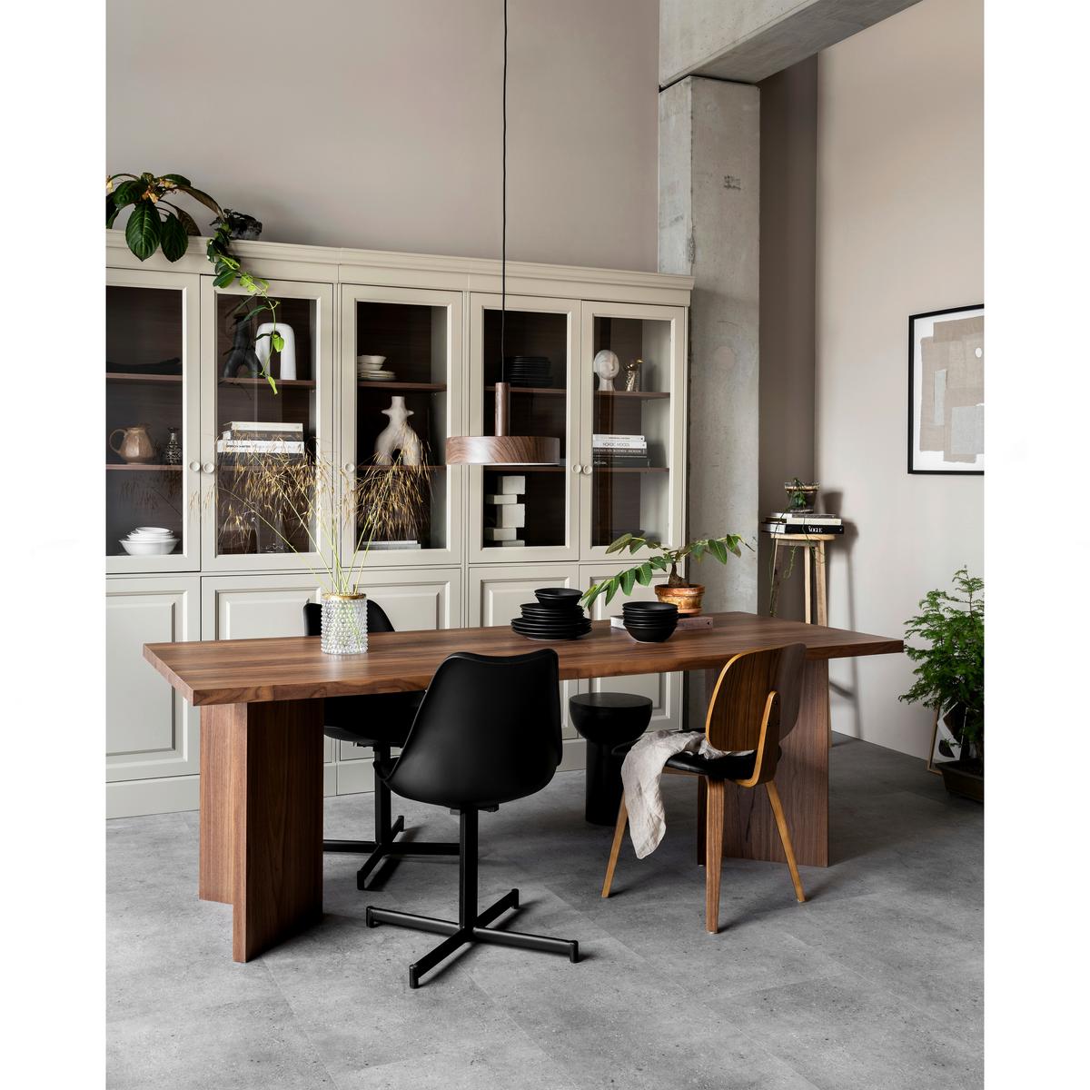 Vitrine Chow Grau B: 105cm - Grau, Design, Holz (105/215/40cm) - Livetastic