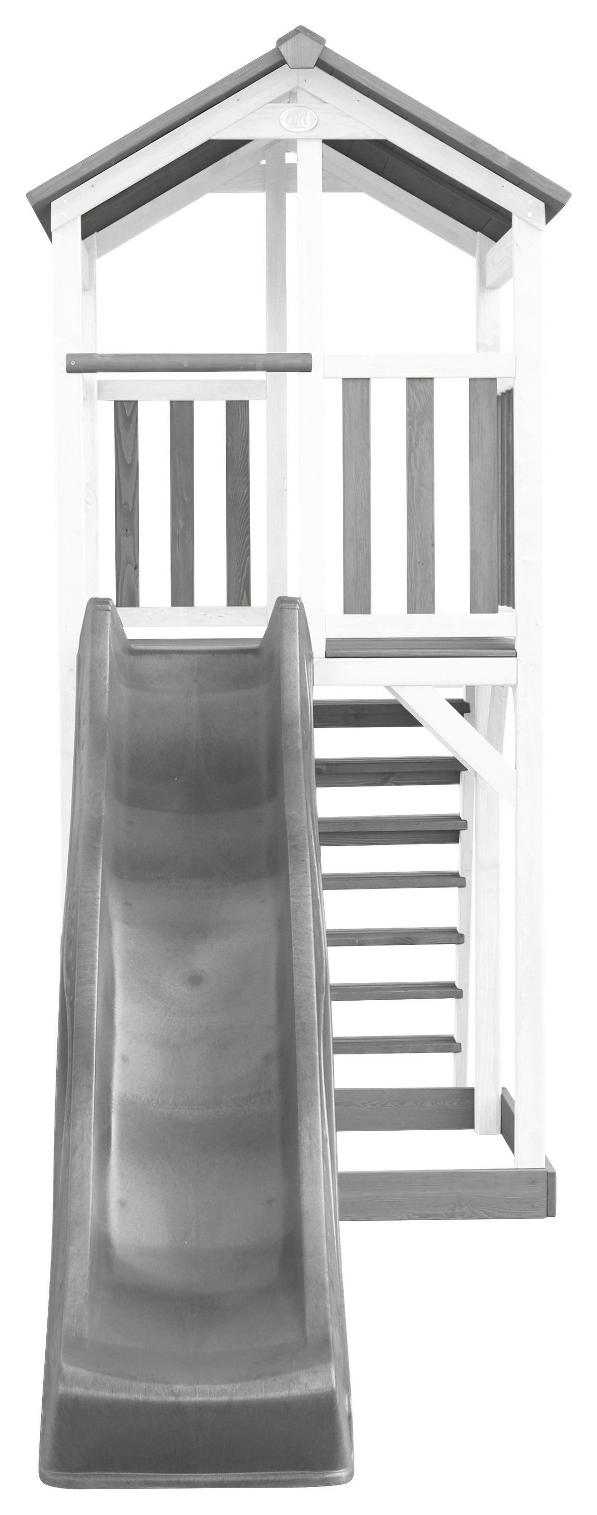 Spielturm A025.120.82 - Weiß/Grau, KONVENTIONELL, Holz/Kunststoff (111,2/241,9/349cm) - Ambia Garden