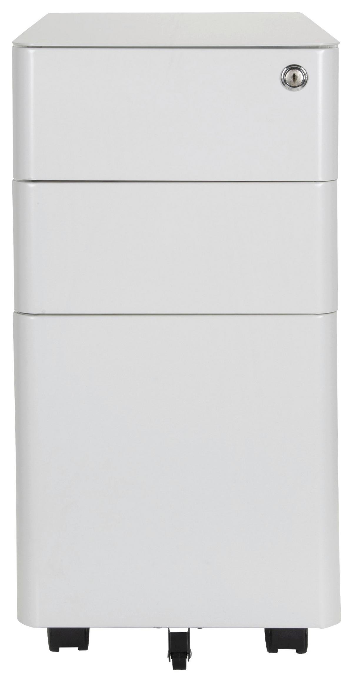 Rollcontainer Color I Weiß - Weiß, MODERN, Kunststoff/Metall (30/59/50cm) - MID.YOU