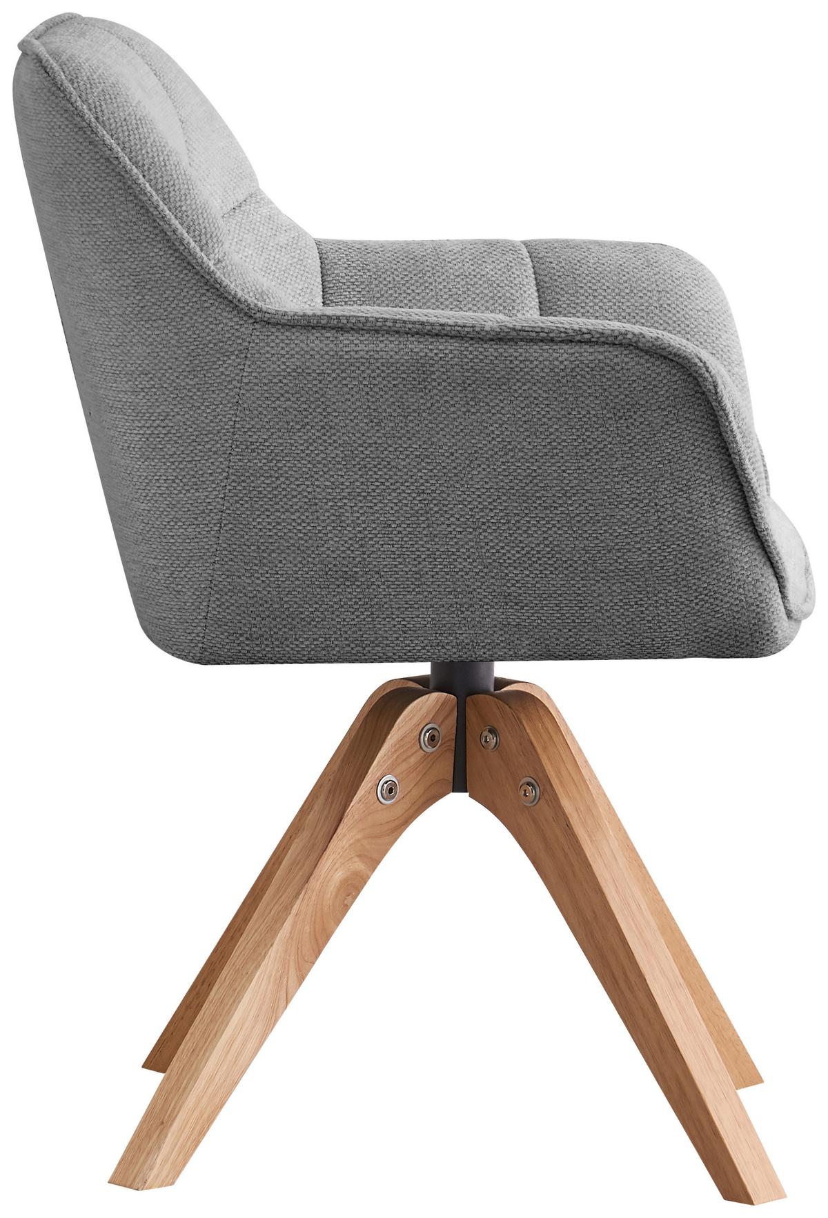 Armlehnstuhl Dian 325 - Hellbraun/Grau, MODERN, Holz/Textil (63/84/61cm) - Kayoom