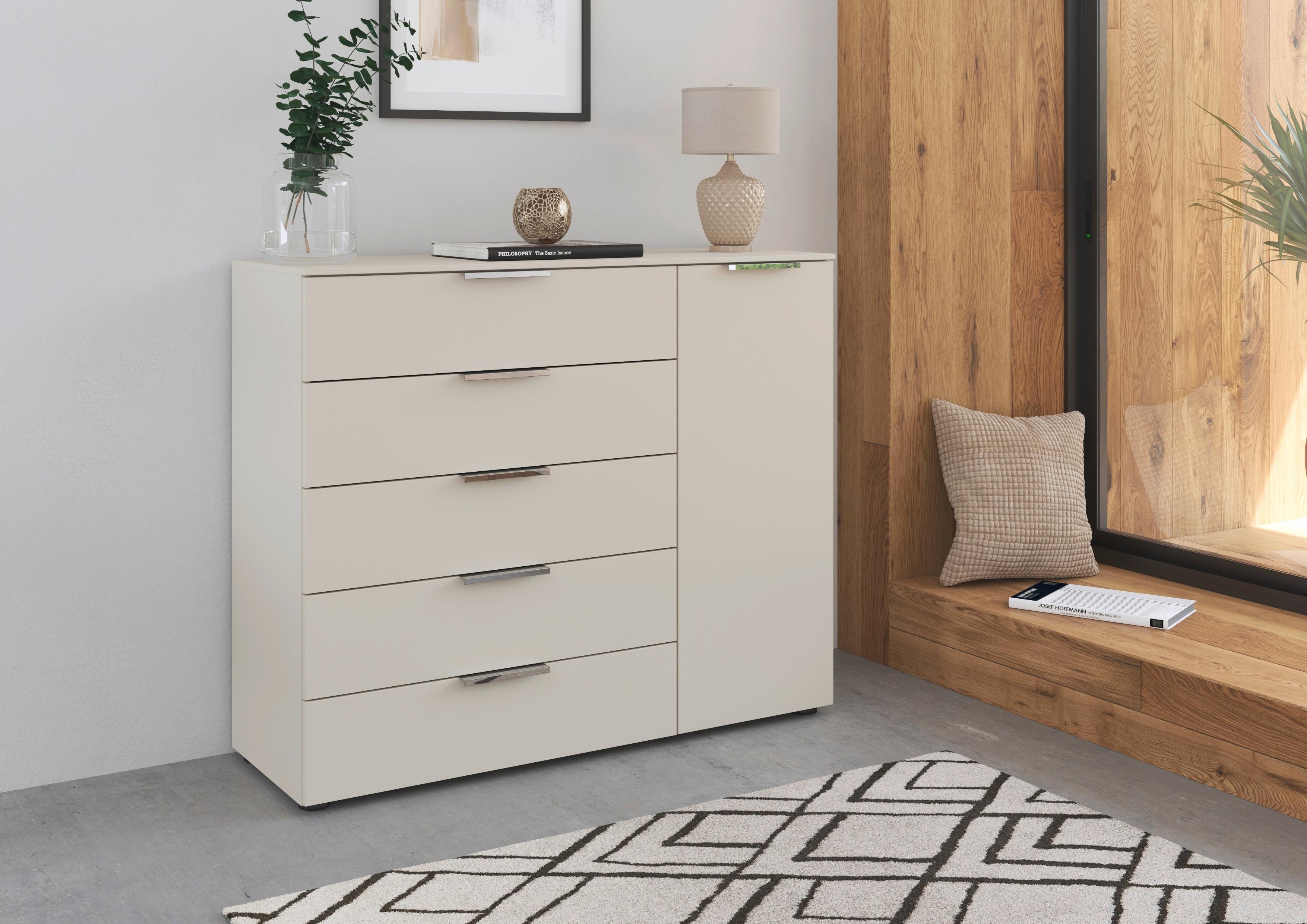 Kommode Flipp Champagner B: 120 cm - Champagner/Schwarz, MODERN, Holzwerkstoff (120/100/42cm) - Rauch Möbel