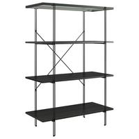 Regal Wainwright Schwarz 79 cm - Schwarz, Design, Glas/Holzwerkstoff (79/117/35cm)
