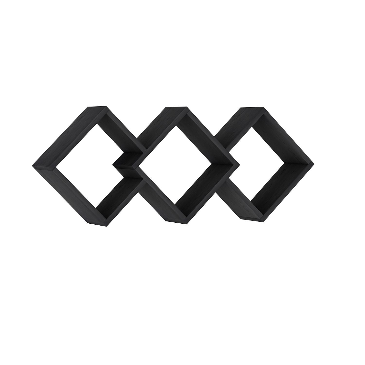 Wandregal Galaxy Schwarz B: 102 Cm - Schwarz, Design, Holzwerkstoff (102/42/20cm) - Livetastic