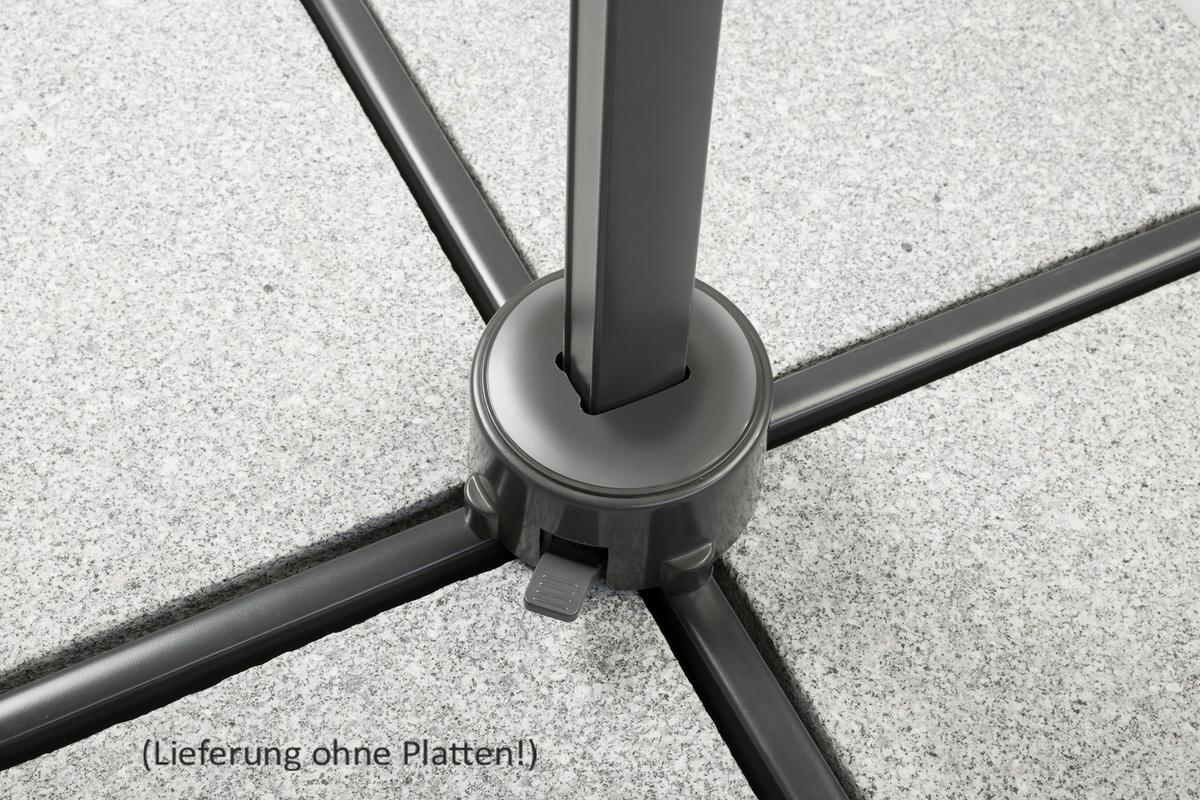 Ampelschirm Rhodos Junior BxHxT: 300x239x230 cm Rot - Anthrazit/Rot, Basics, Textil/Metall (300/239/230cm) - Schneider