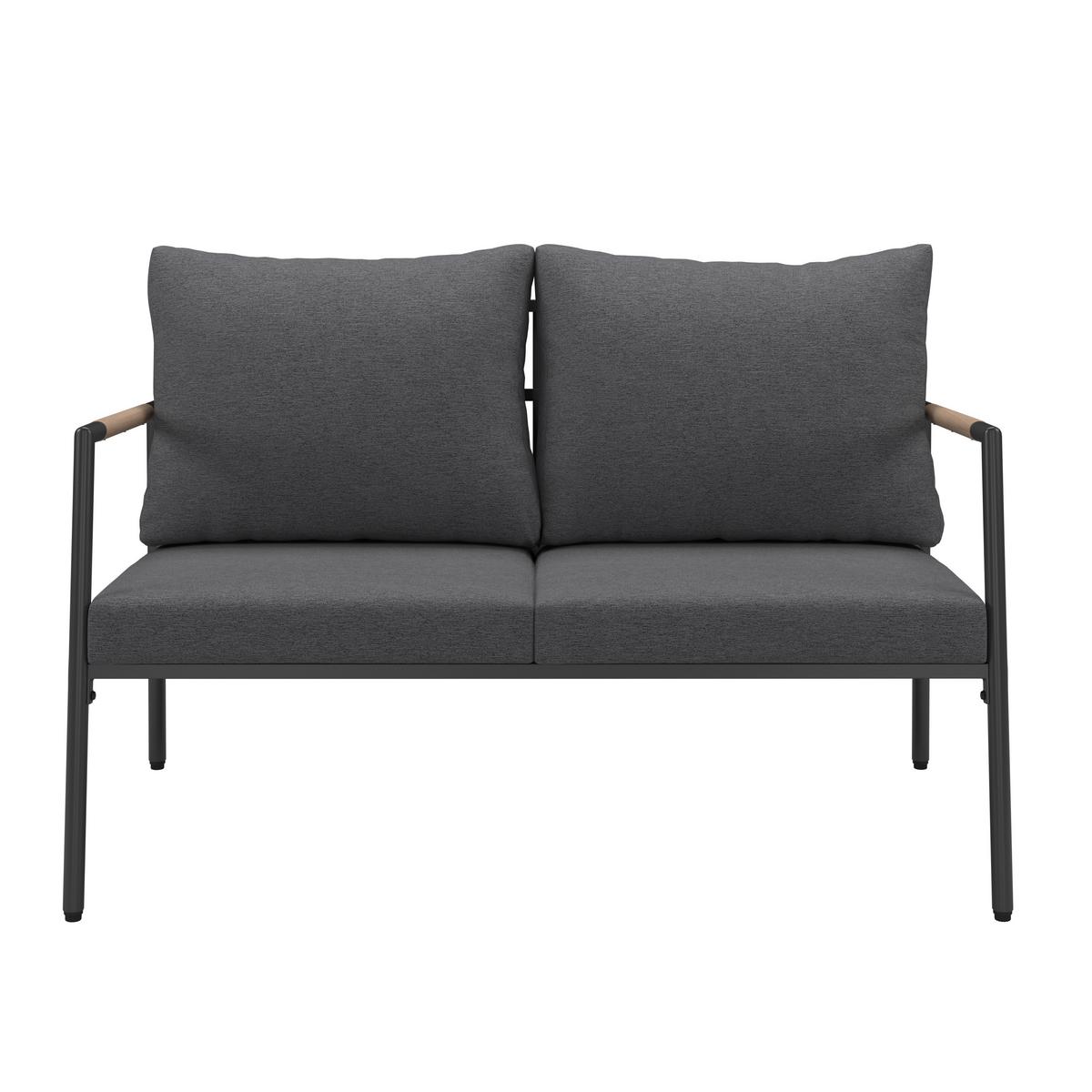 Loungegarnitur Aruba - Dunkelgrau/Anthrazit, MODERN, Holz/Textil (100/39/52cm) - Beldano