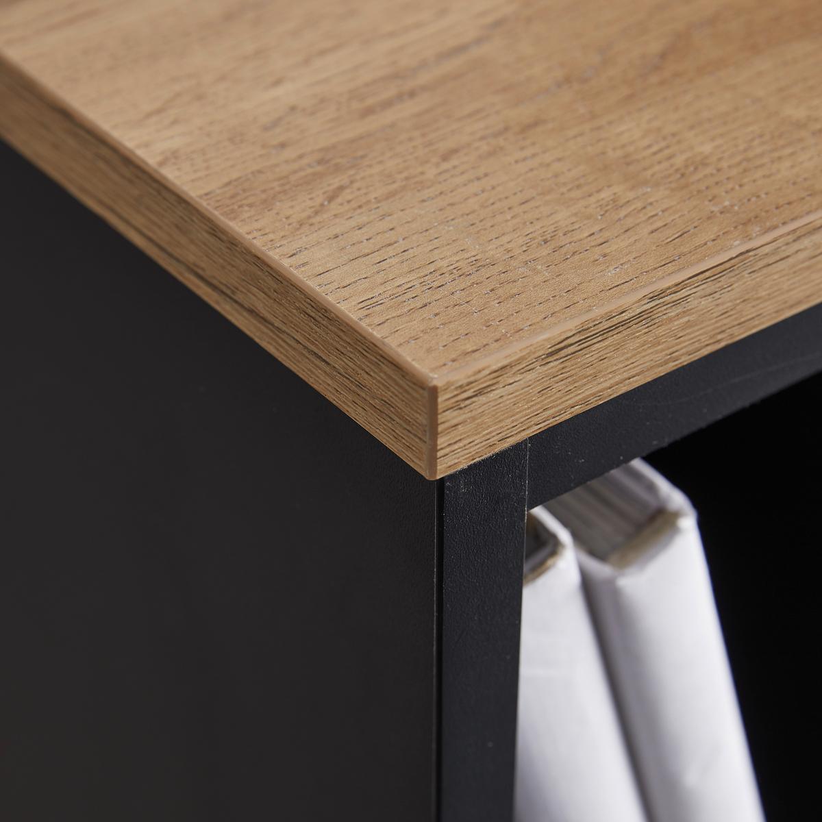 Regál Megy - černá/barvy dubu, Moderní, kov (80/84,6/40cm) - Bessagi Home