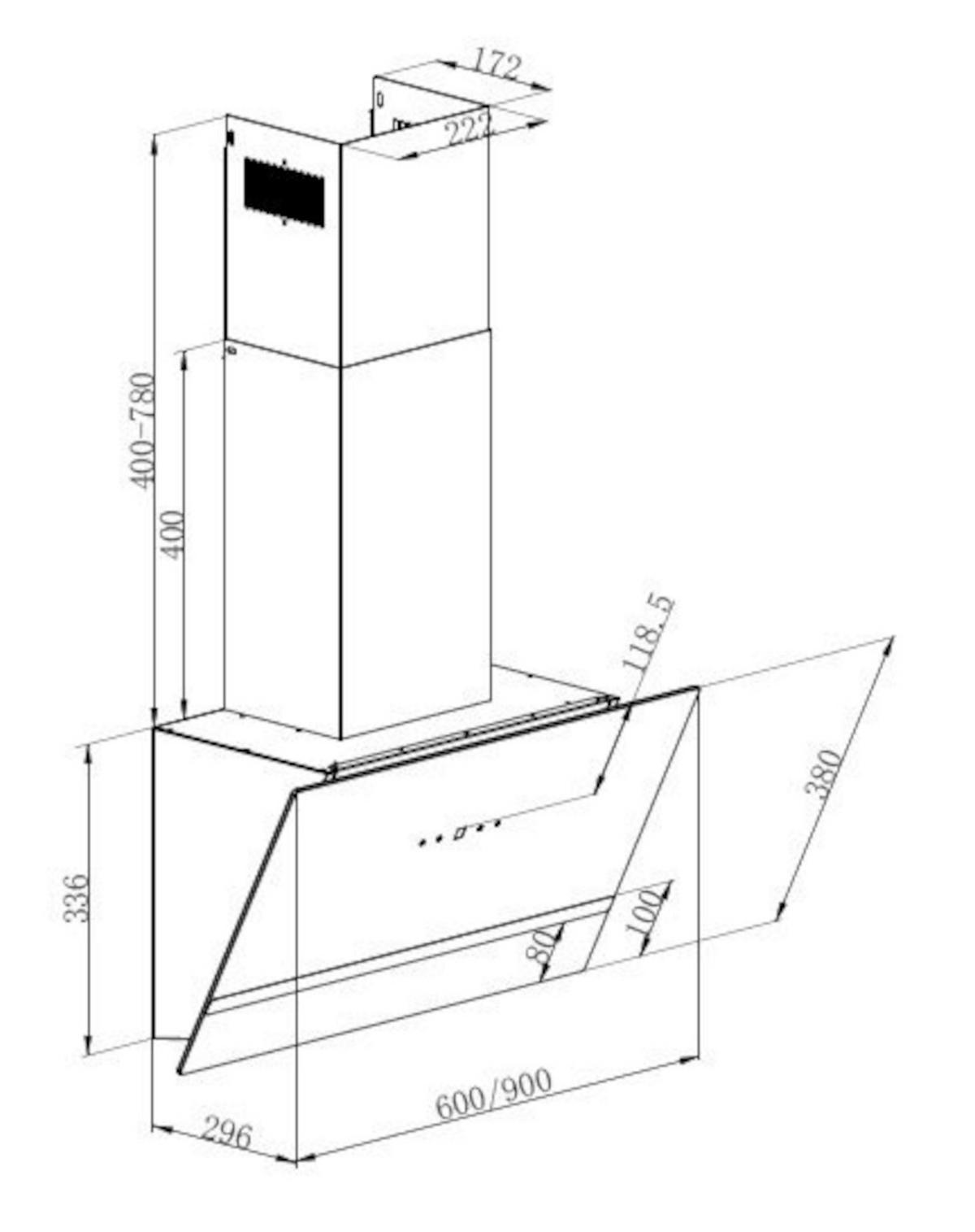 Dunstabzugshaube Weiß B: 60 Cm - Weiß, Basics, Glas (60/111.60/29.6cm) - PKM
