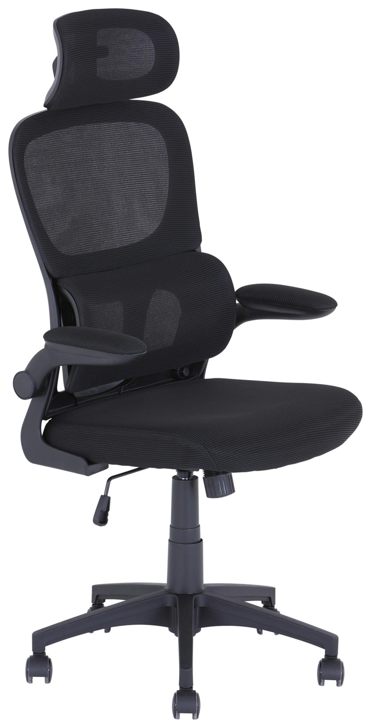 Kancelářske křeslo GARY 1 - černá, Moderní, textil/plast (62/115-125/65cm) - Based