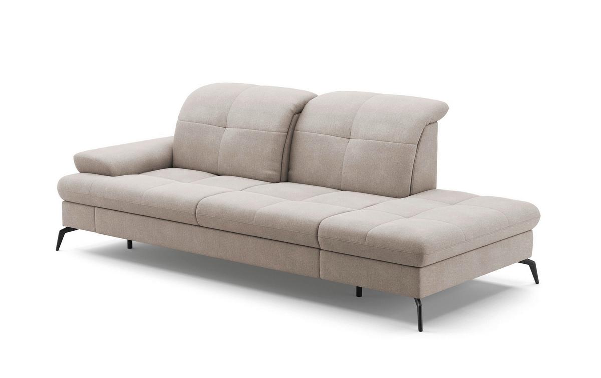 Récamiere Amica E, Greige B: 231 - Greige/Schwarz, KONVENTIONELL, Textil (231/90/122cm) - Sit & More