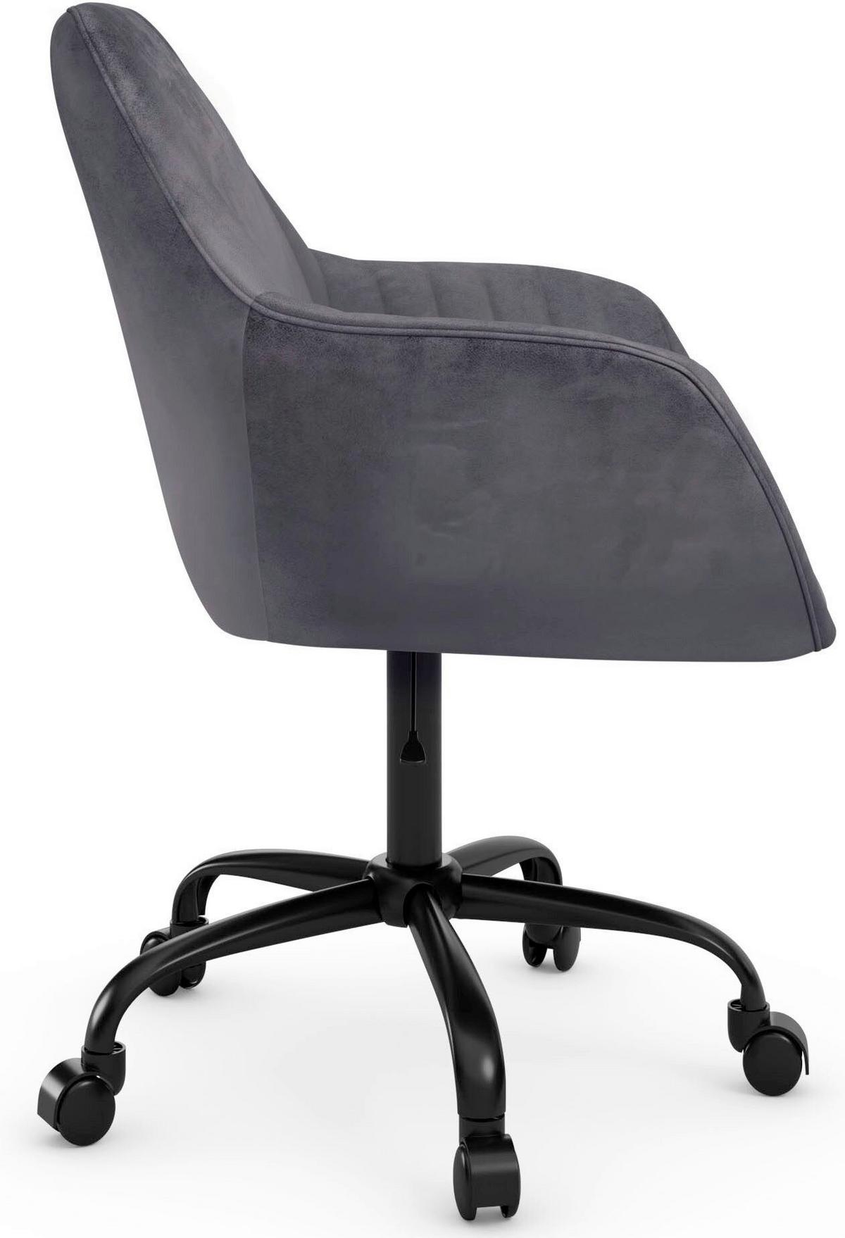 Drehstuhl Perry Anthrazit B: 58cm - Anthrazit/Schwarz, Design, Textil/Metall (58/78/54cm) - MID.YOU
